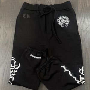 Chrome Hearts Black Sweatpants with White Accents